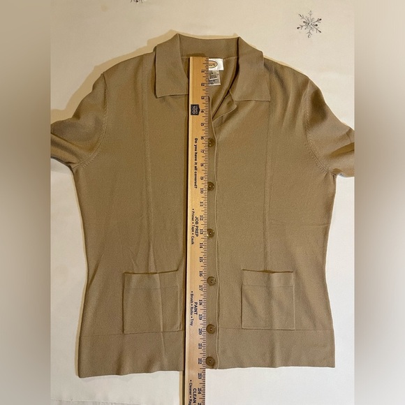 Talbots Tan Button-Up Cardigan - Picture 12 of 15